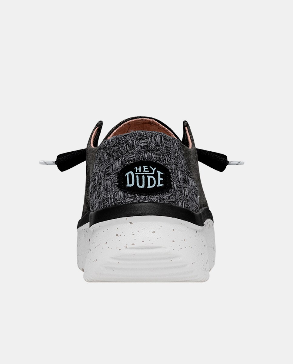 Sapatos de Cordões em Tecido com Plataforma Preto-5