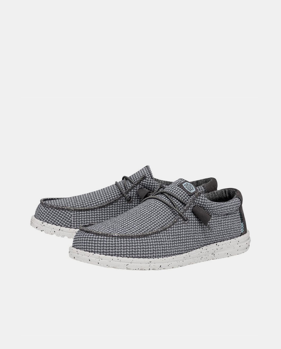 Sapatos de Cordões de Malha Elástica e Sola em Contraste Cinzento-escuro-2
