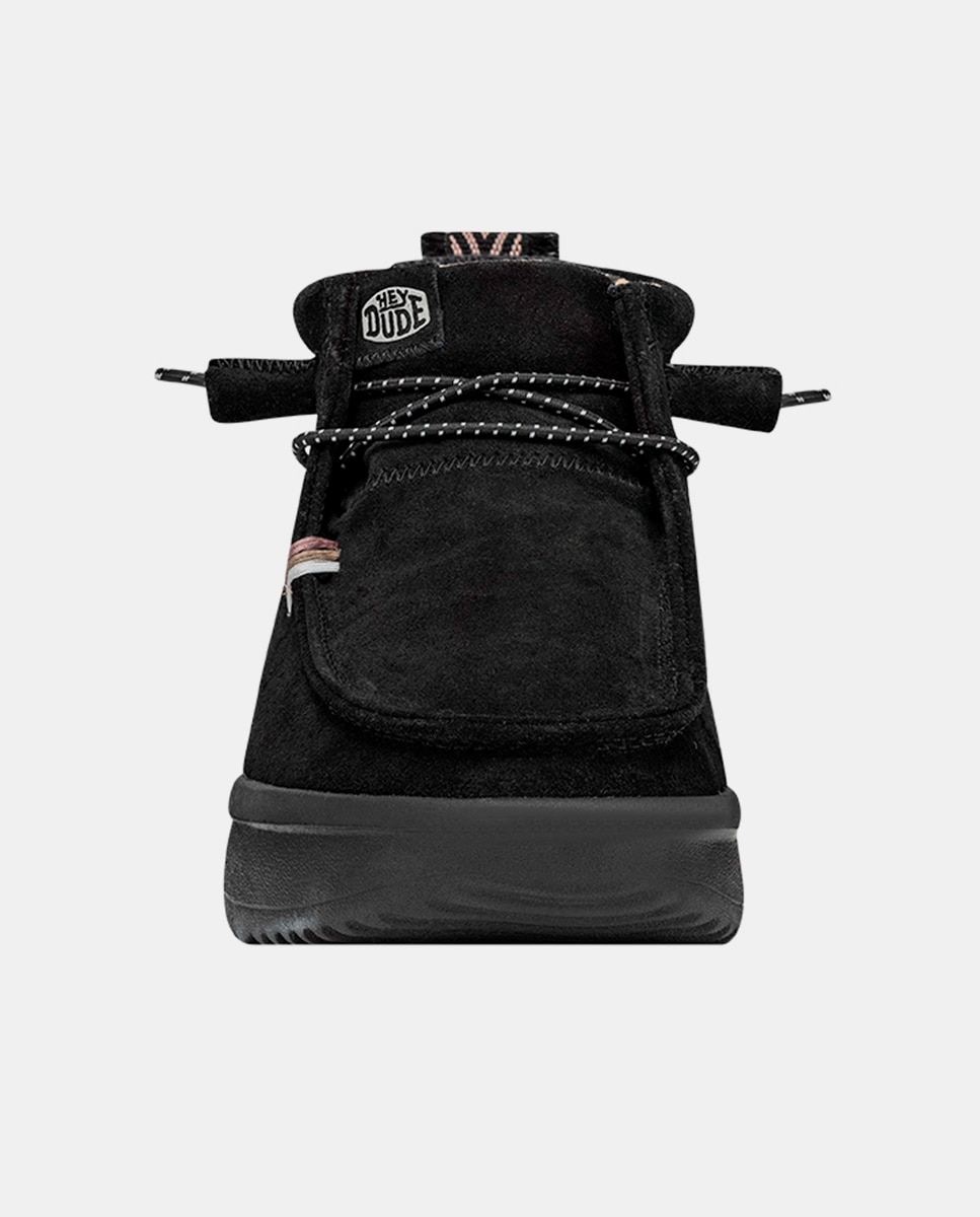 Botins de Pele com Cordões Elásticos Preto-4