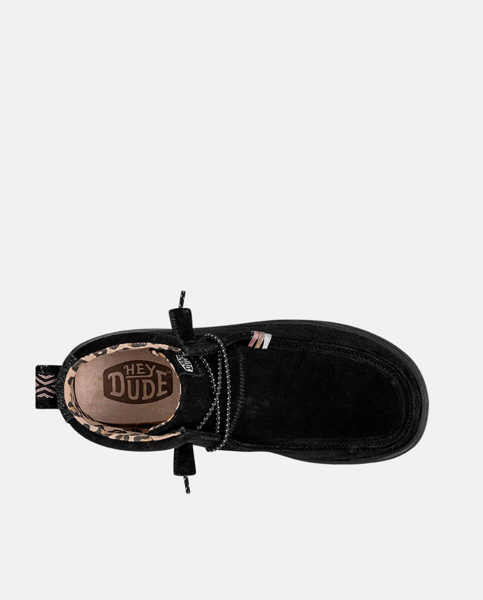 Botins de Pele com Cordões Elásticos Preto-6