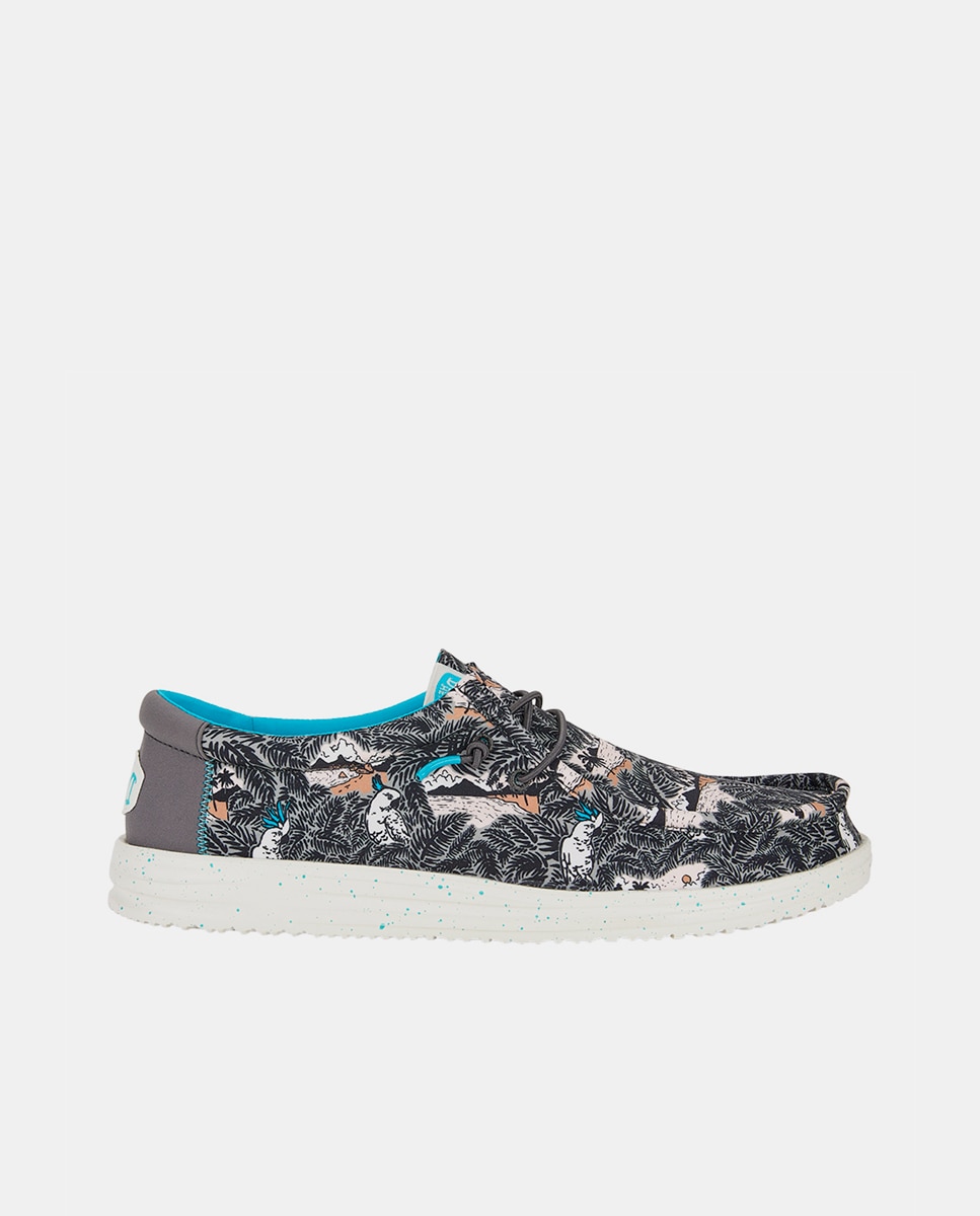 Sapatos de Cordões de Nylon e Estampado Tropical Multicolor-1