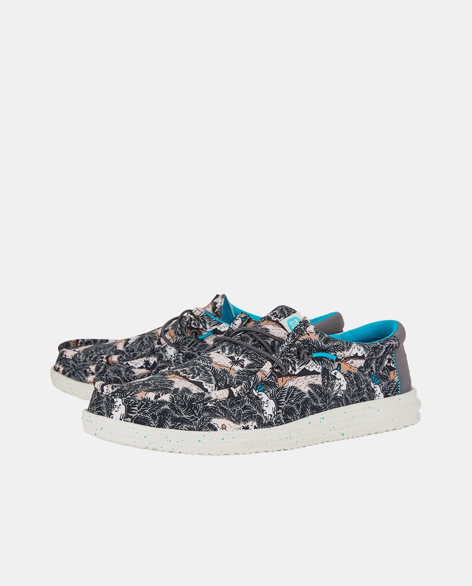 Sapatos de Cordões de Nylon e Estampado Tropical Multicolor-2