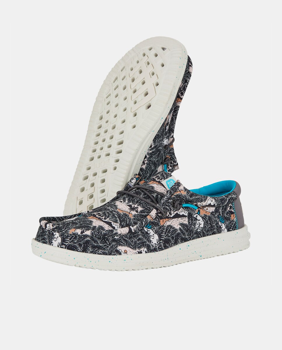 Sapatos de Cordões de Nylon e Estampado Tropical Multicolor-3