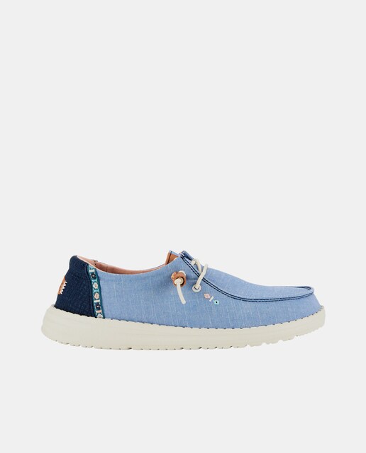Imagem 0 de Sapatos de Atacadores de Algodão e Calcanhar em Contraste