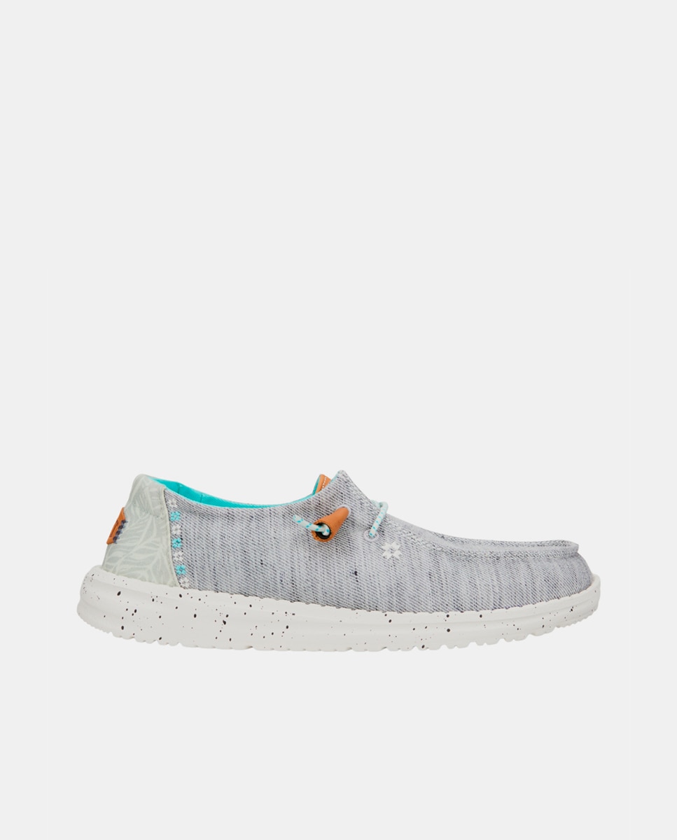 Sapatos de Cordões em Lona e Acabamento Jaspeado Cinzento-1