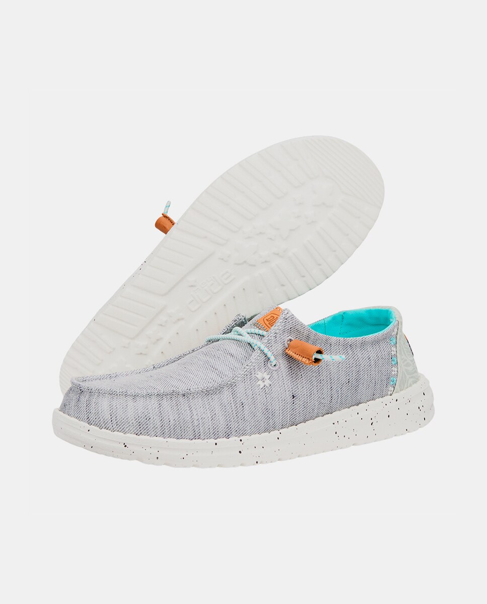 Sapatos de Cordões em Lona e Acabamento Jaspeado Cinzento-3