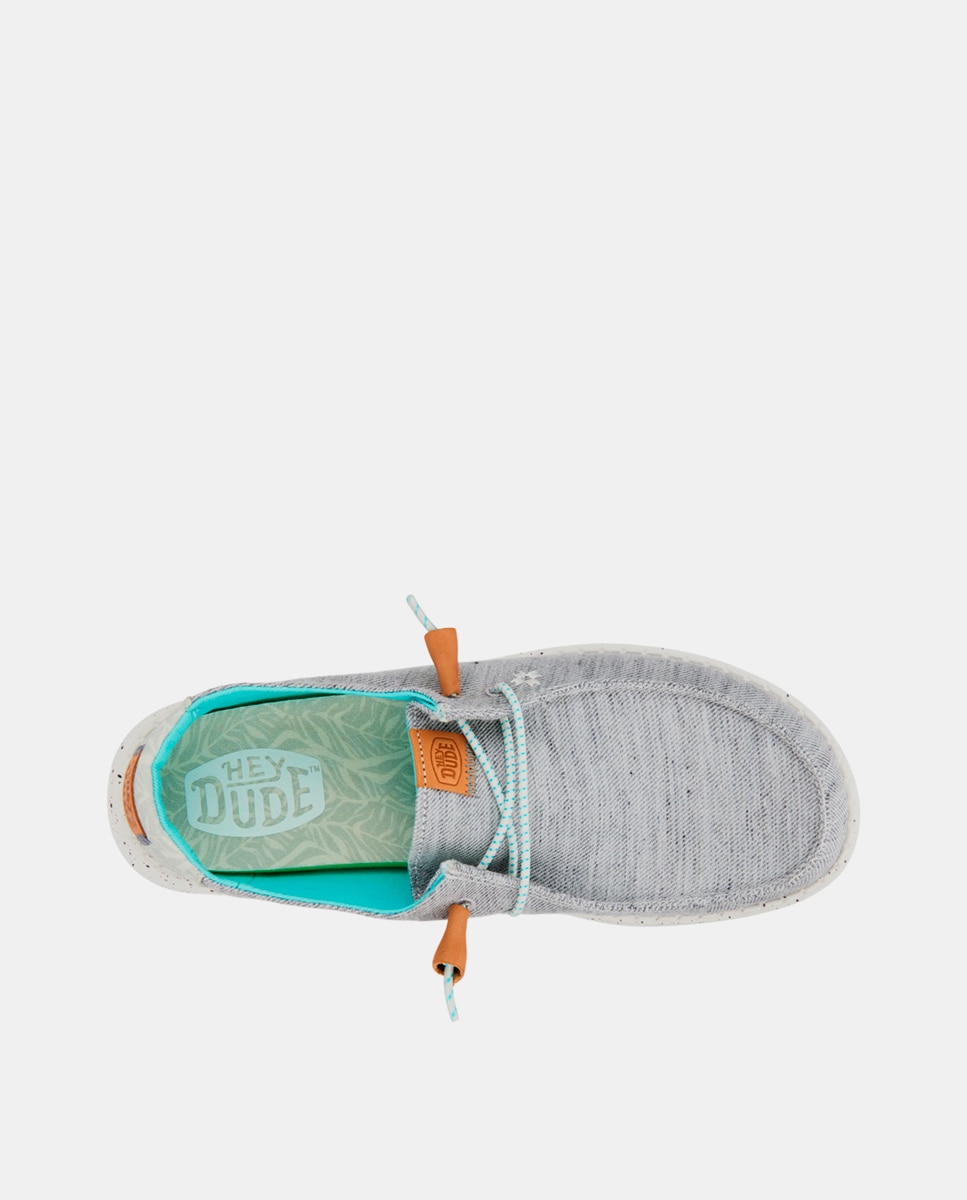 Sapatos de Cordões em Lona e Acabamento Jaspeado Cinzento-6