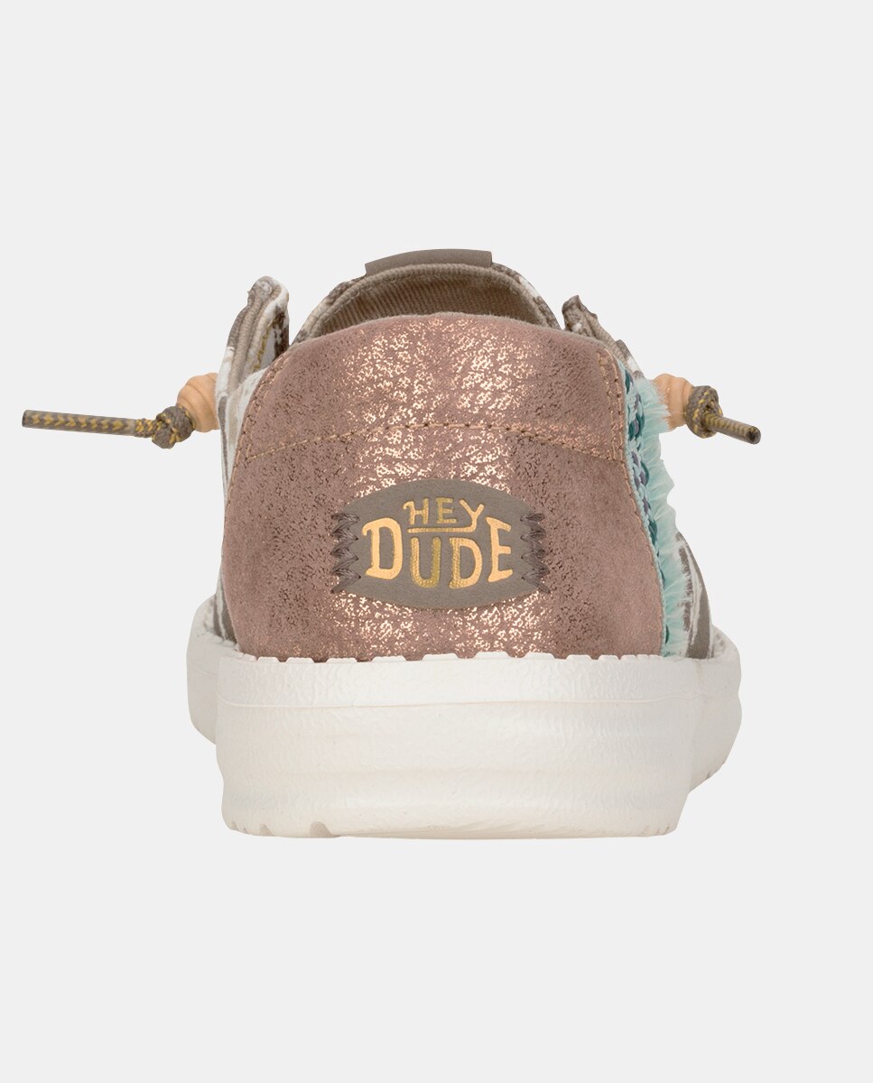 Sapatos de Cordões em Tecido e Detalhes Metalizados Castanho-5