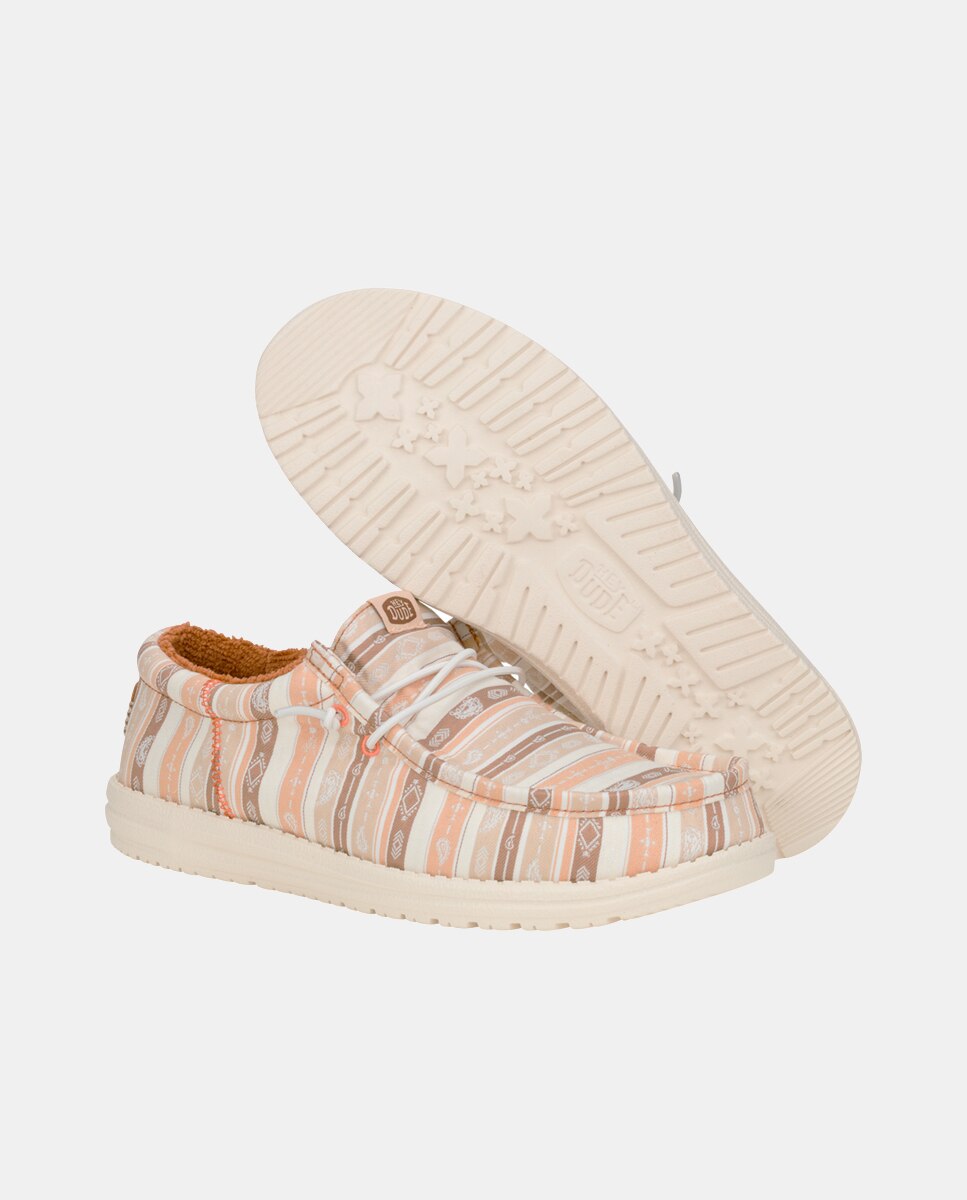 Sapatos de Cordões em Tecido com Estampado Às Riscas Jacquard Multicolor-3