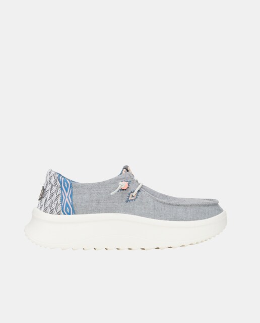 Imagem 0 de Sapatos de Atacadores em Tecido com Plataforma