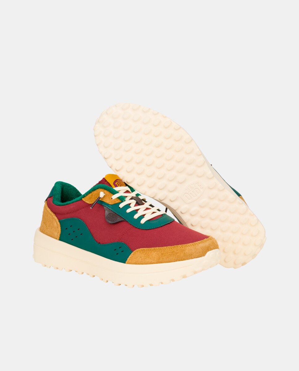 Sapatilhas Desportivas em Tecido e Camurça Multicolor-3