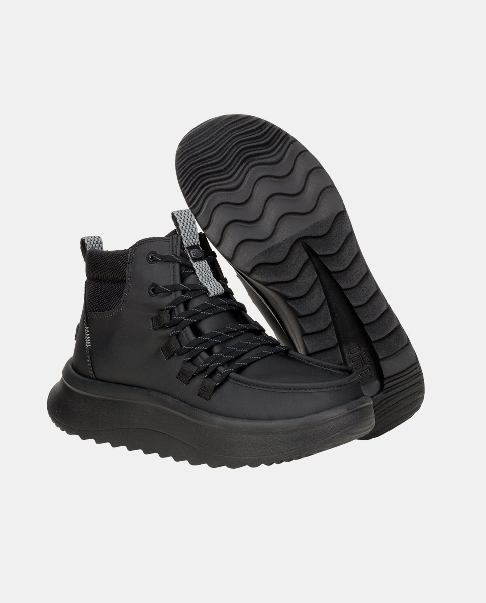 Botins em Sarja com Plataforma Preto-3