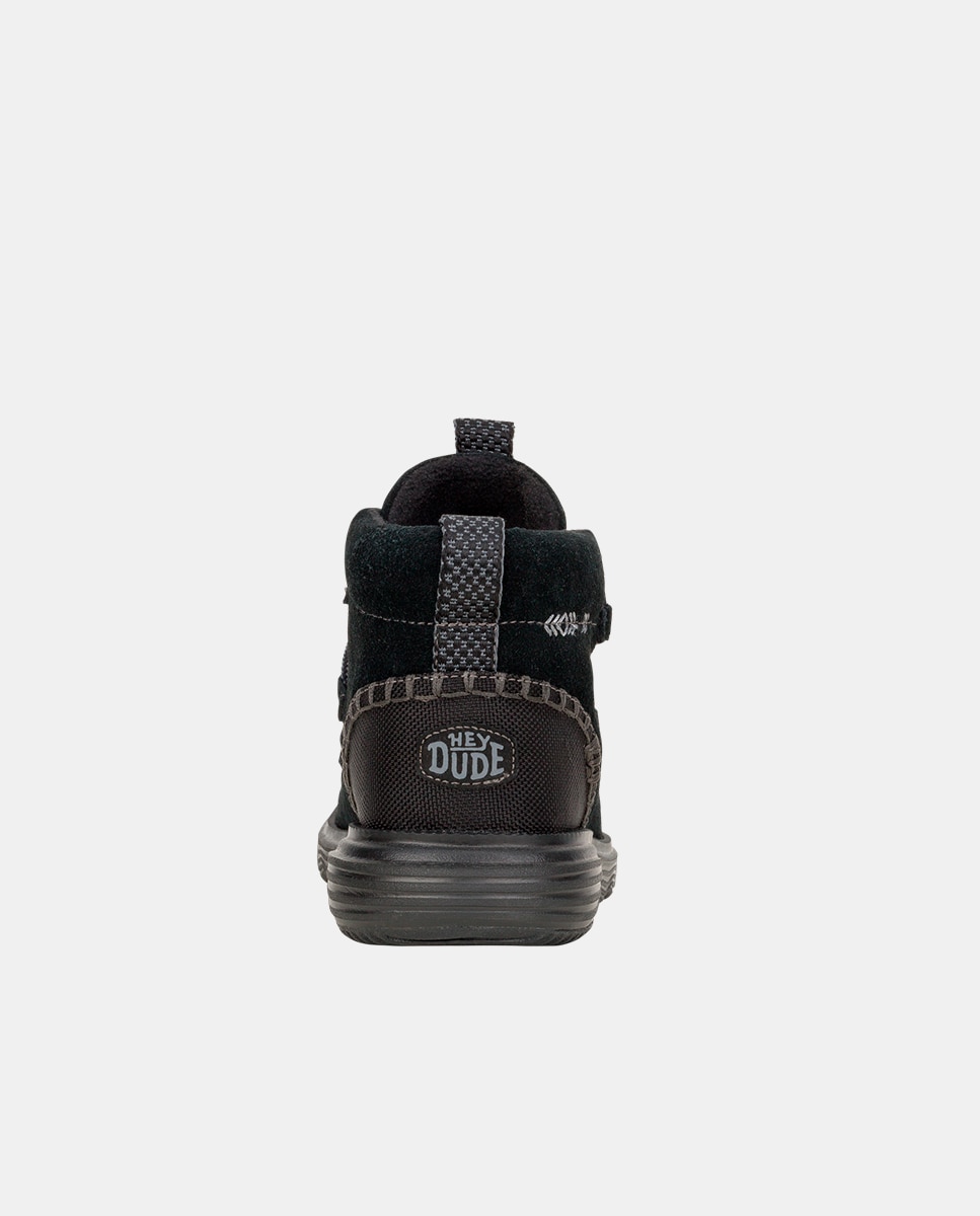 Botas de Cordões em Camurça Preto-5