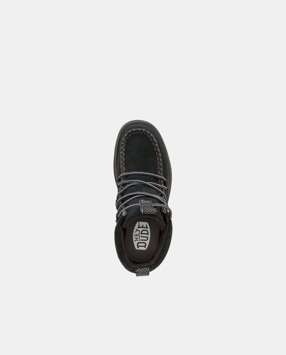 Botas de Cordões em Camurça Preto-6