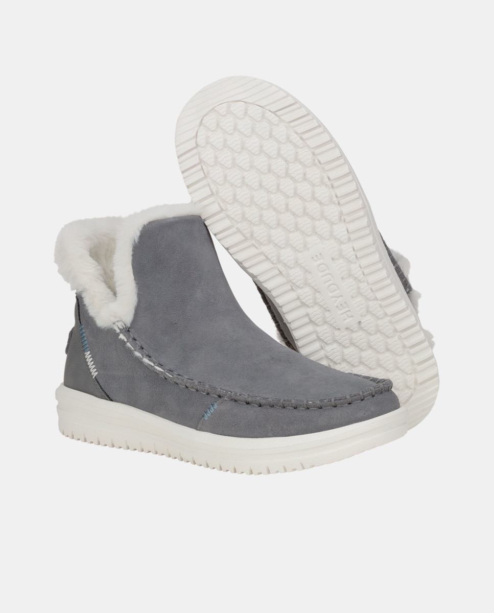 Botas em Camurça e Interior Felpudo Cinzento-escuro-3