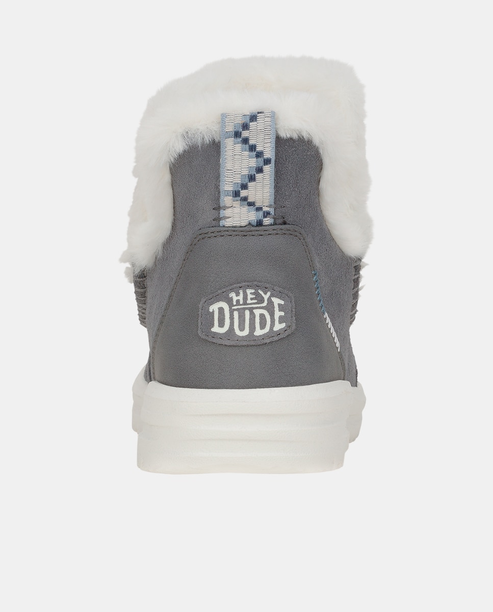 Botas em Camurça e Interior Felpudo Cinzento-escuro-5