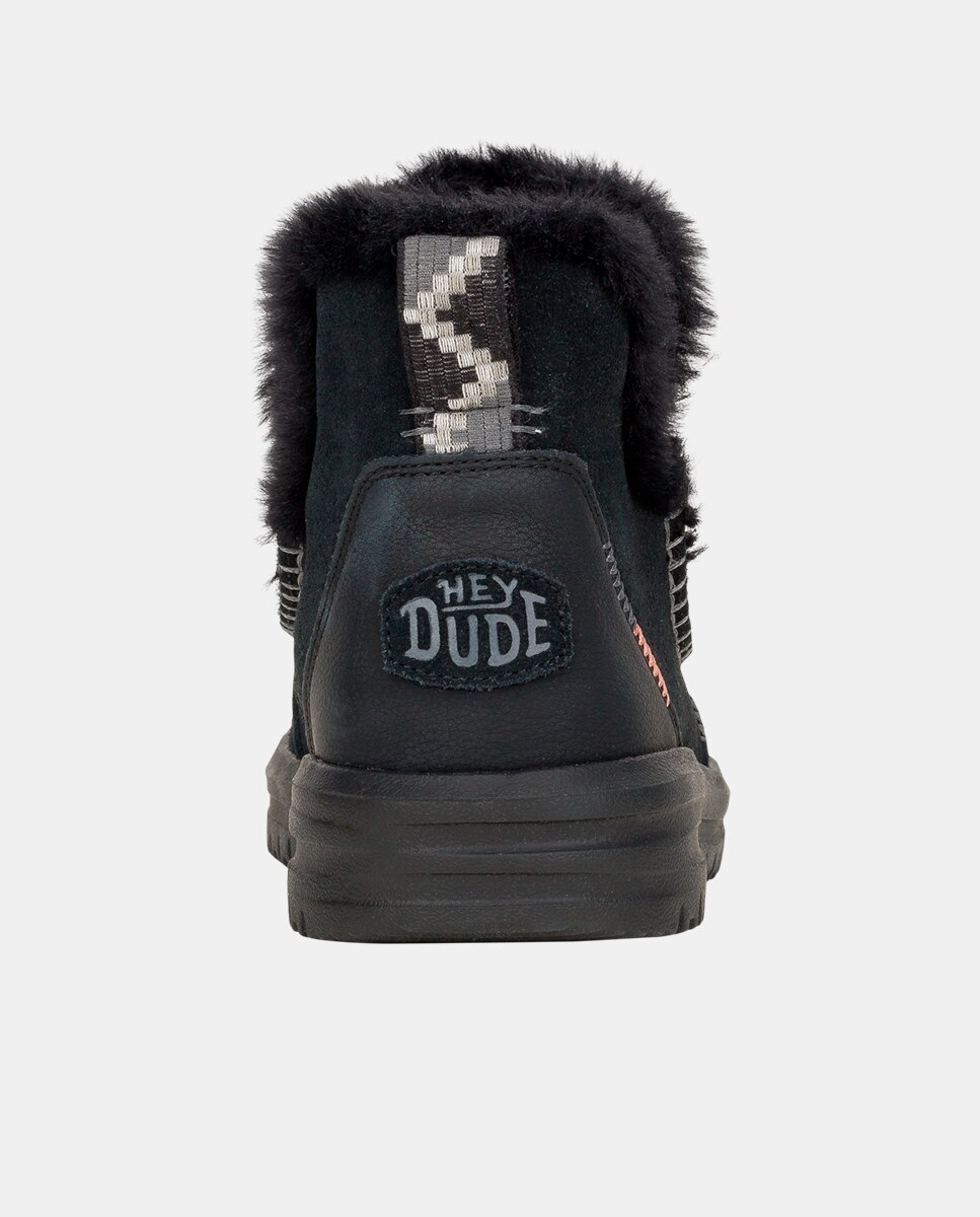 Botas em Camurça e Interior Felpudo Preto-5