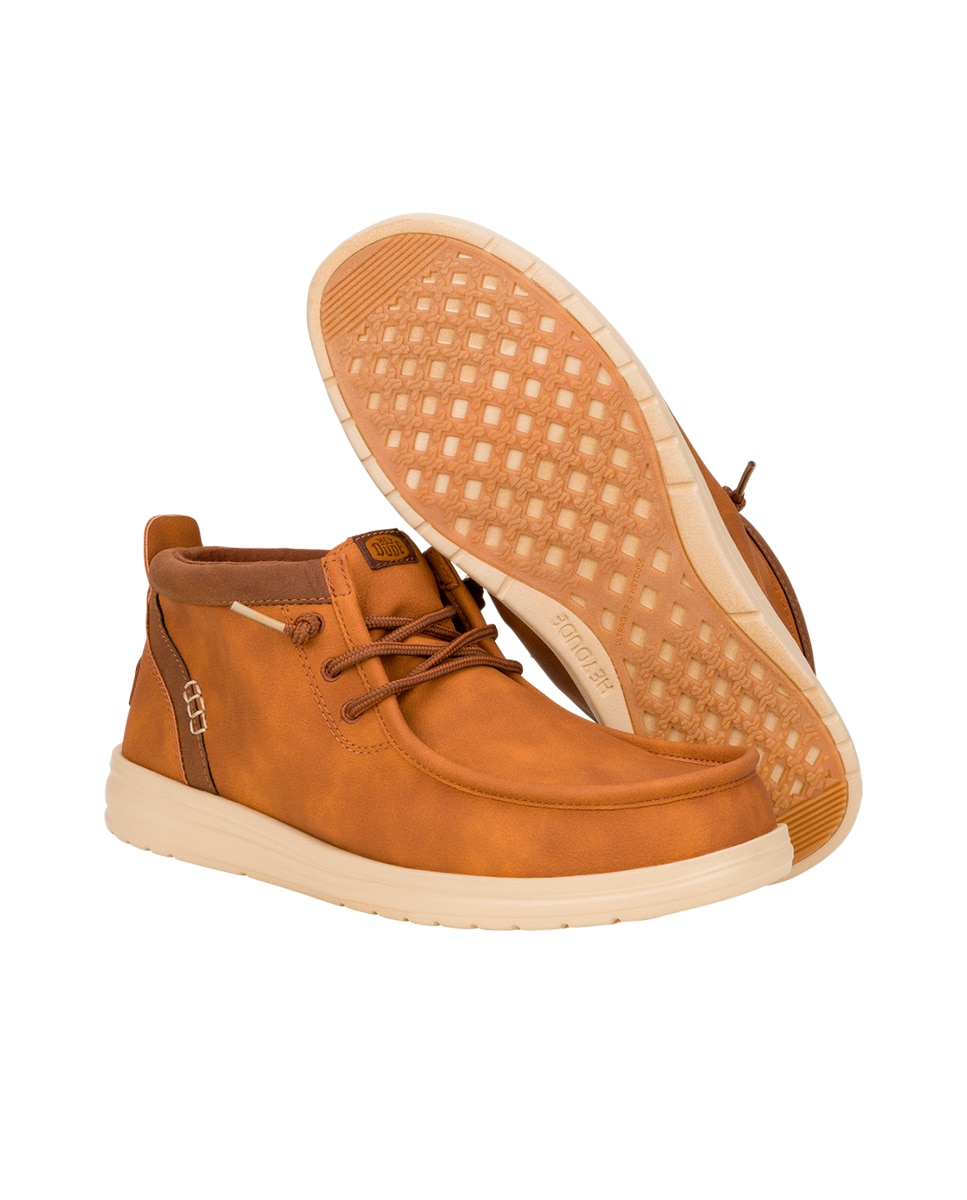 Botins de Cordões Antiderrapantes Castanho / Laranja-3