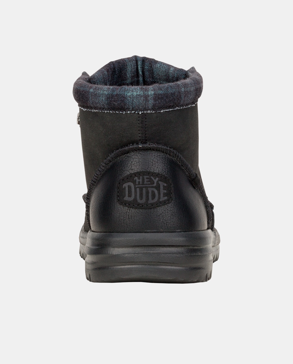 Botins de Cordões em Couro Sintético Repelente À Água Preto-5