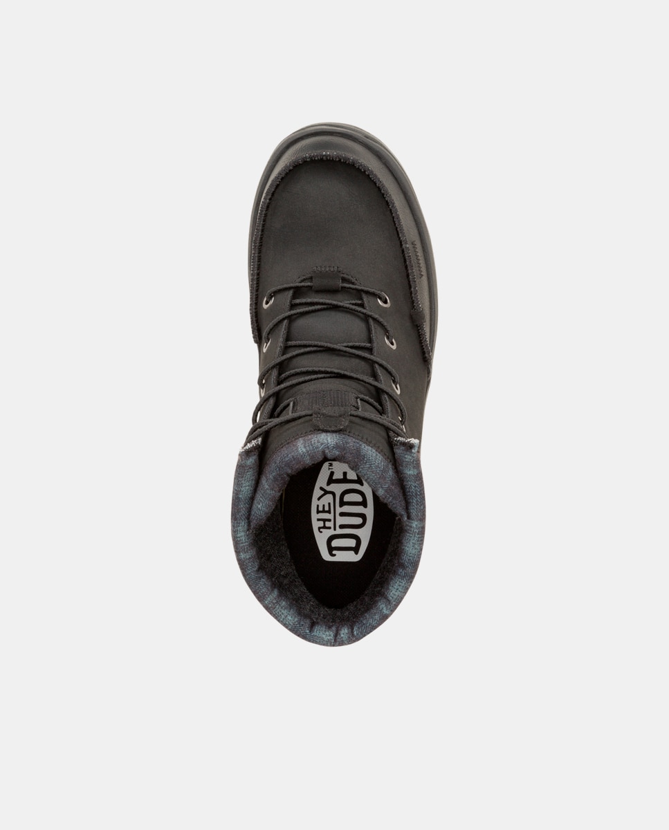 Botins de Cordões em Couro Sintético Repelente À Água Preto-6