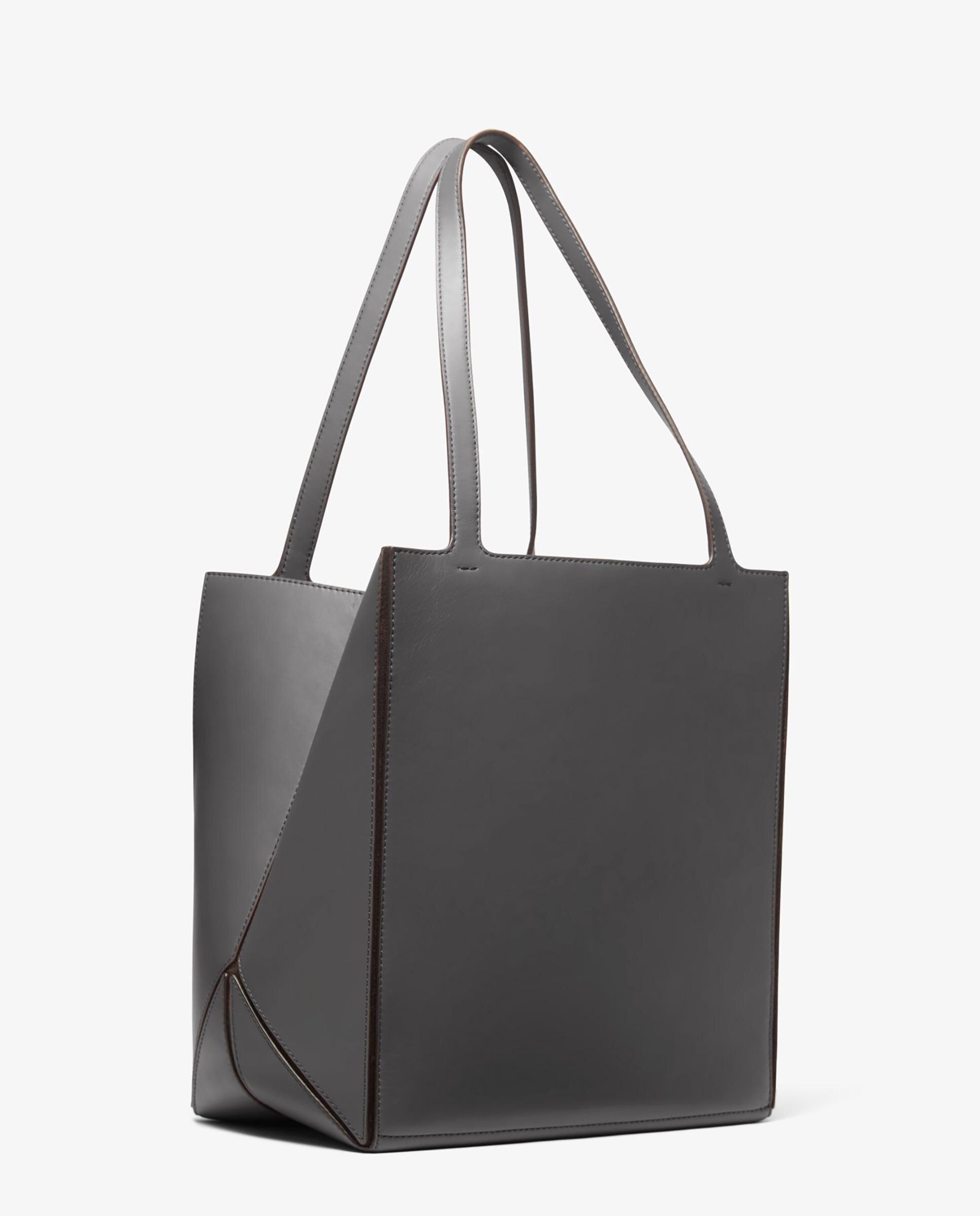 Mala Shopper Tote Jordi Grande de Pele Grafite-3