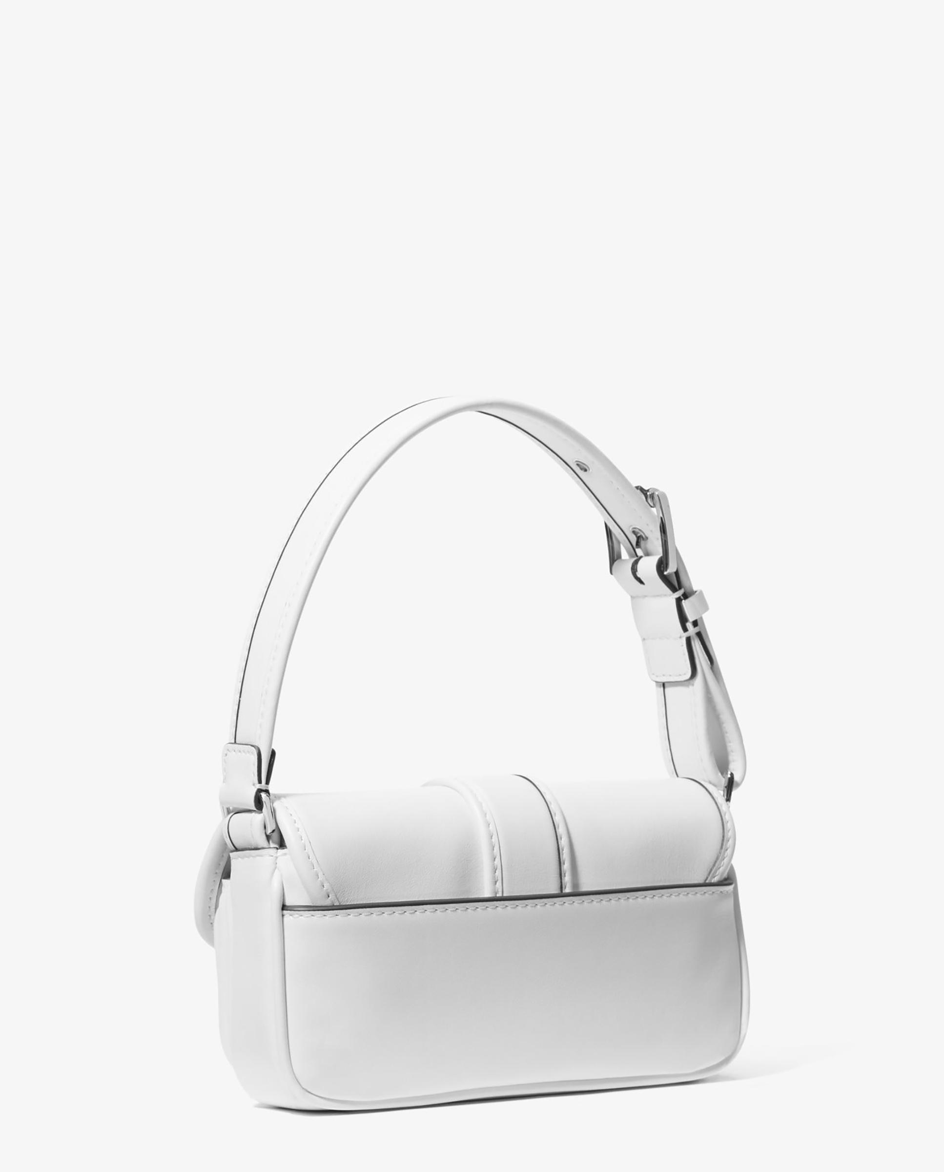 Mala de Ombro Colby Mini de Pele Branco-3