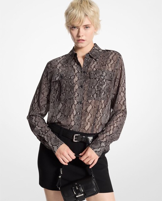 Imagem 0 de Blusa Semitransparente Estampado em Animal Print