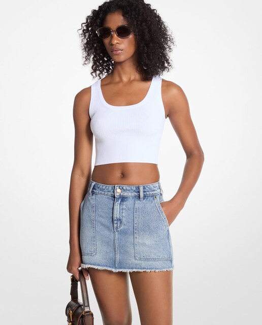 Imagem 0 de Minissaia Denim com Bainha Desfiada