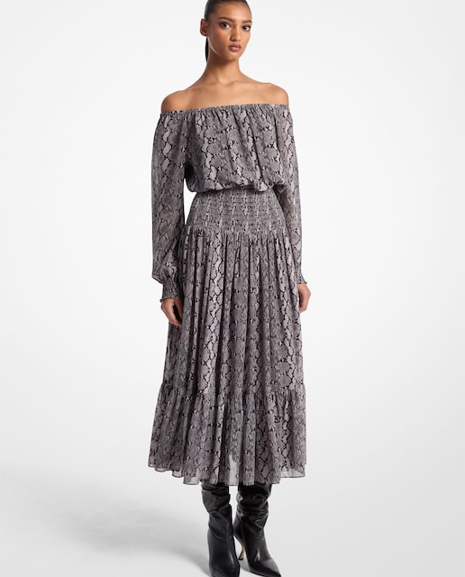 Imagem 0 de Vestido Midi Vaporoso com Ombros Descobertos