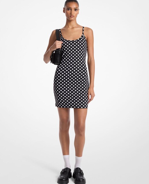Imagem 0 de Vestido Curto de Alças com Estampado de Bolinhas