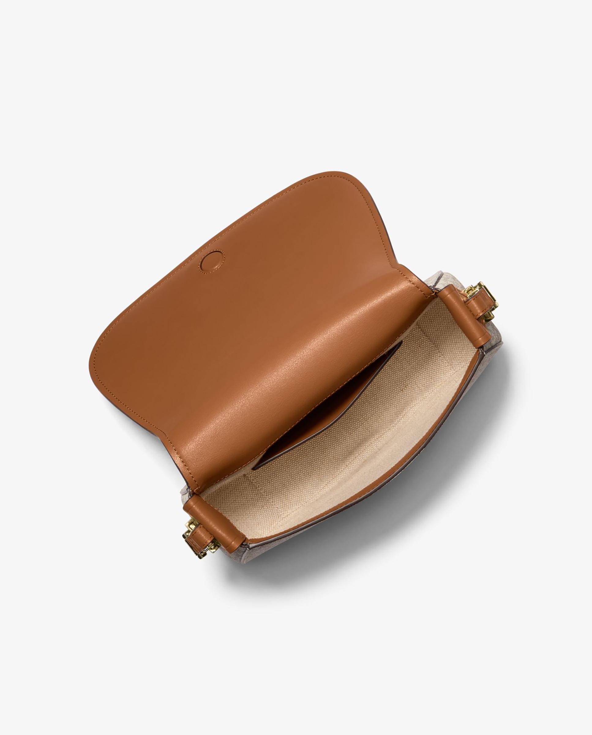 Mala a Tiracolo Lydia com Estampado de Logótipos Castanho-2