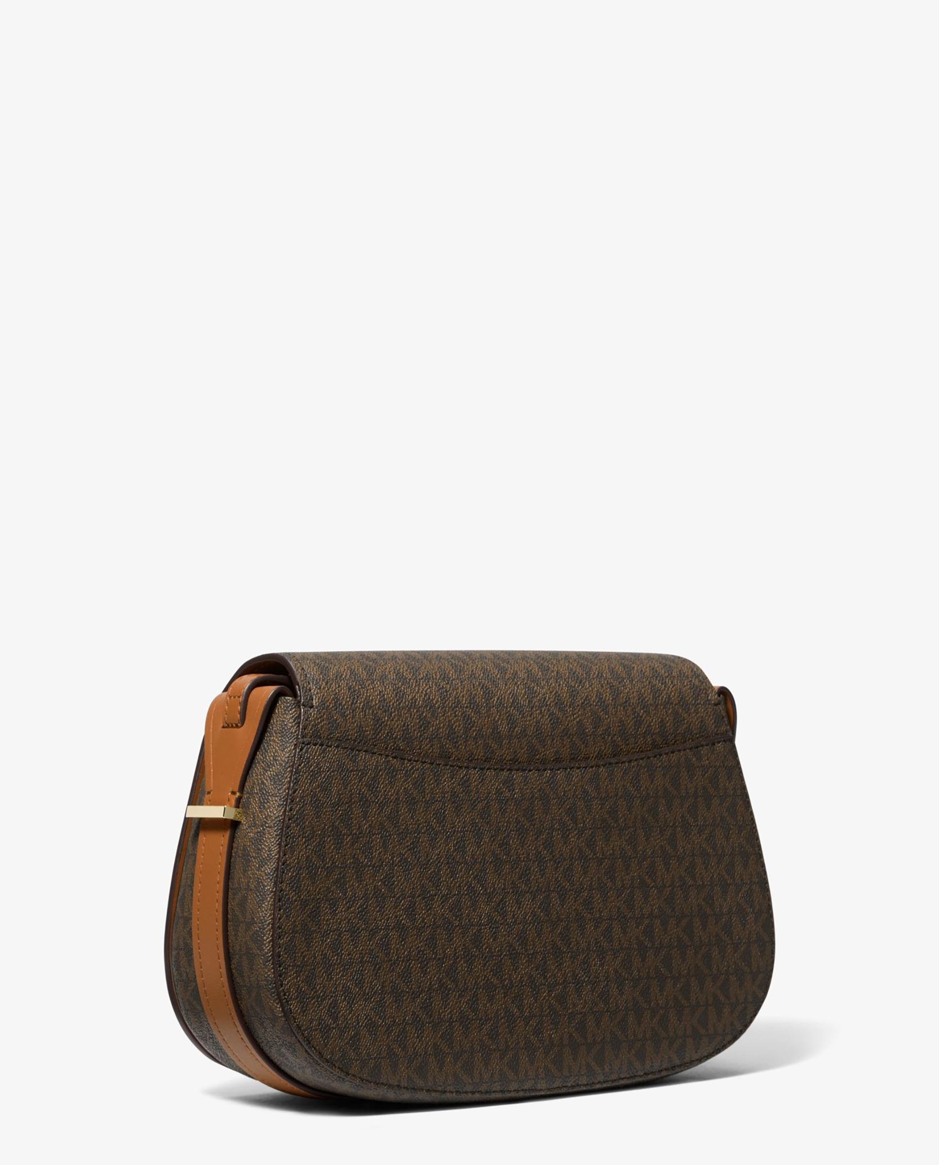 Mala a Tiracolo Lydia com Estampado de Logótipos Castanho-3