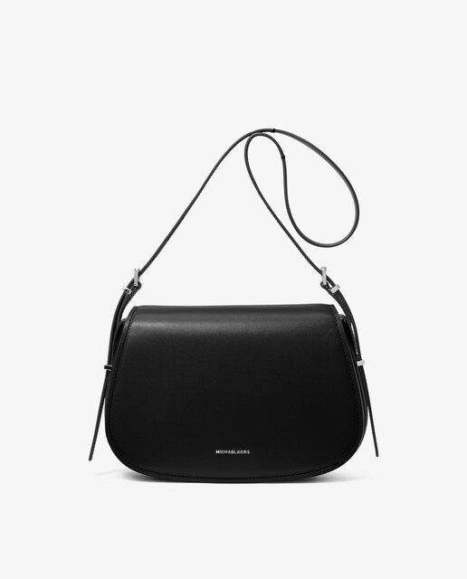 Imagem 0 de Mala a Tiracolo Lydia de Pele com Detalhes Prateados