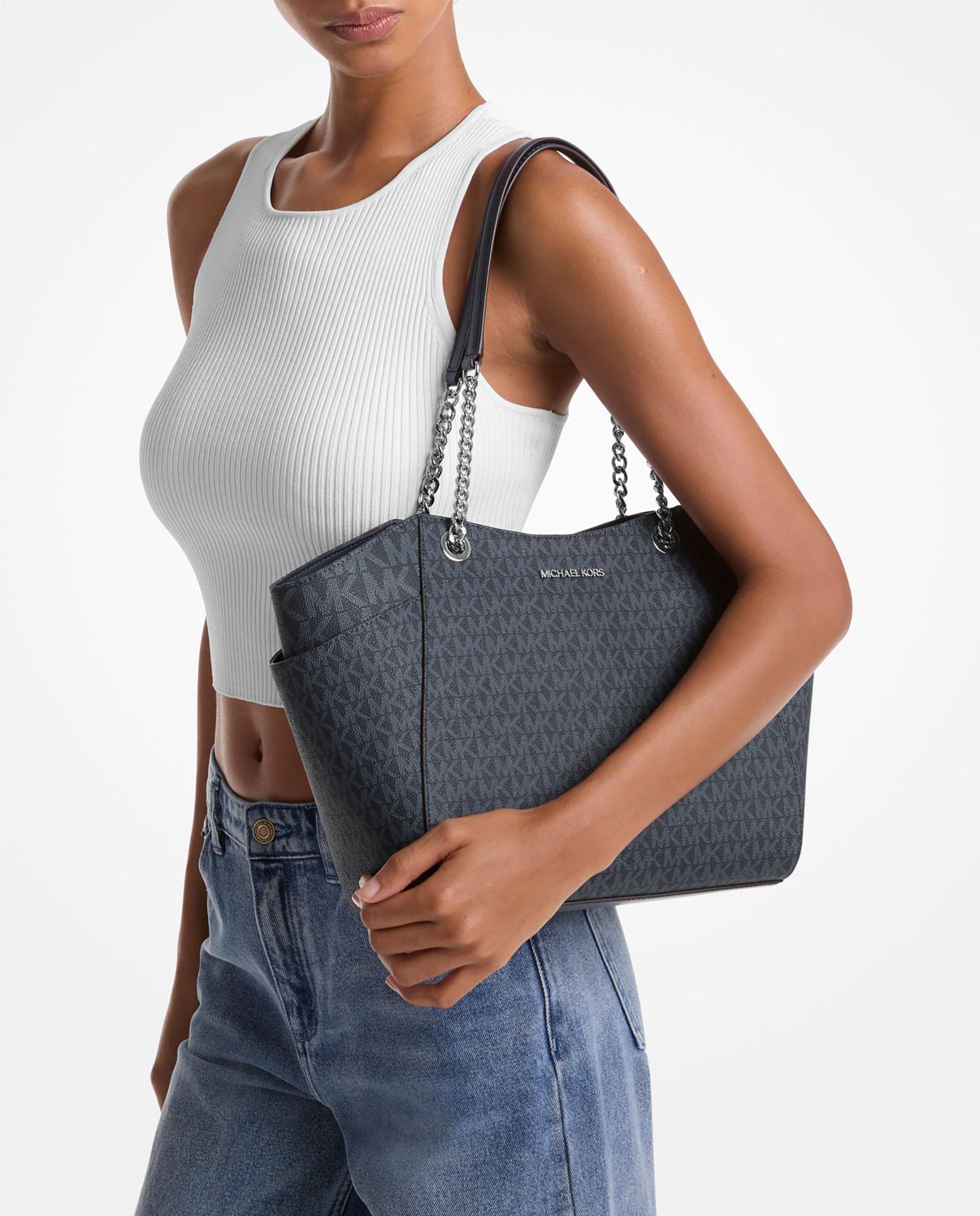 Mala Shopper Jet Set Grande com Logotipo Azul-escuro-3