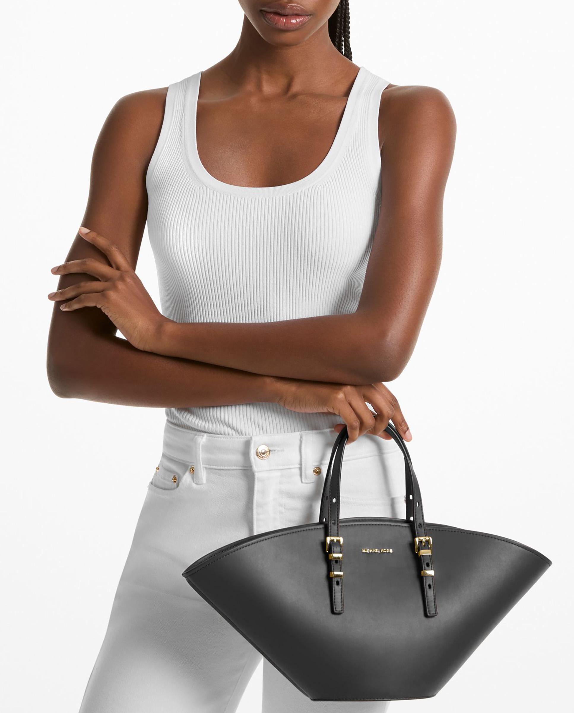 Mala de Ombro Tote Isa Mini de Pele Preto-3