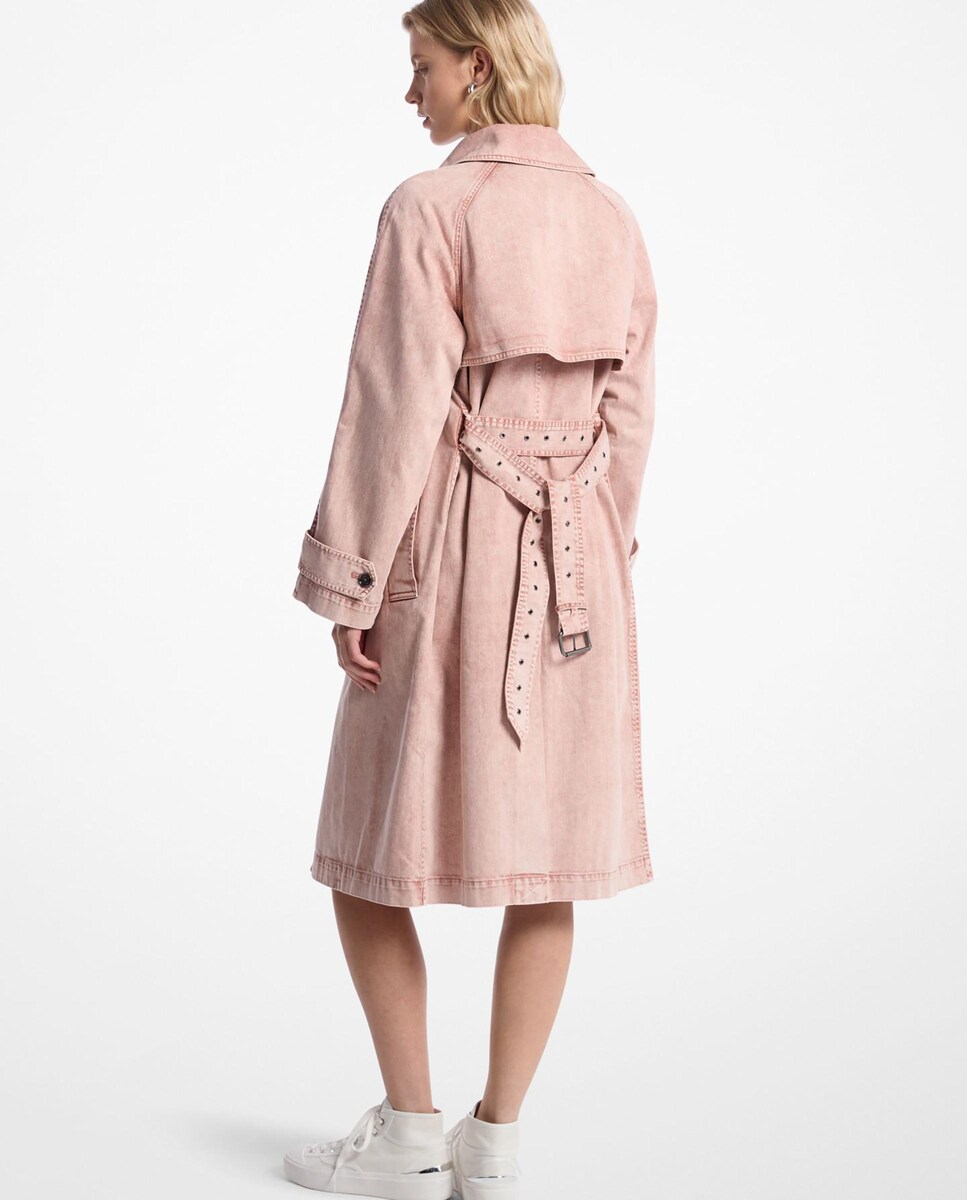 Gabardine de Algodão com Botões Duplos Rosa-2