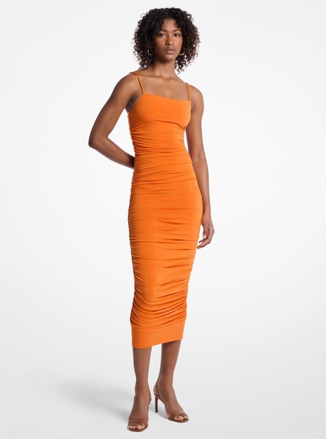 Imagem 0 de Vestido Midi Franzido de Alças