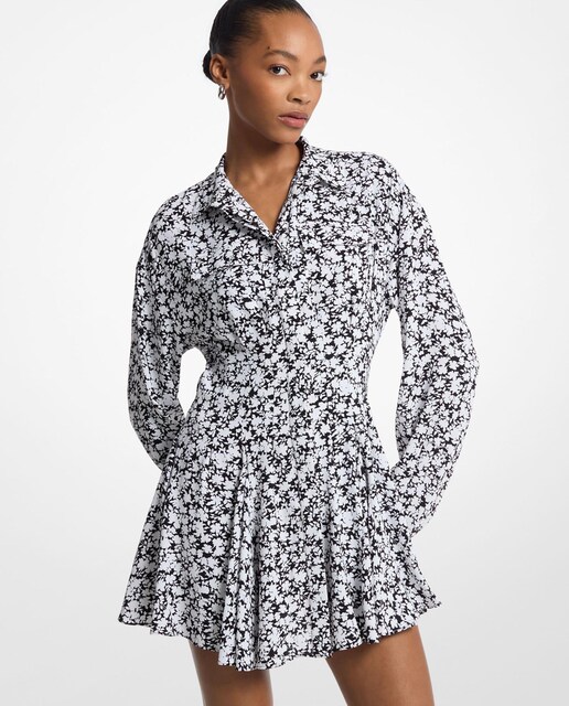 Imagem 0 de Vestido Tipo Camisa Curto com Estampado