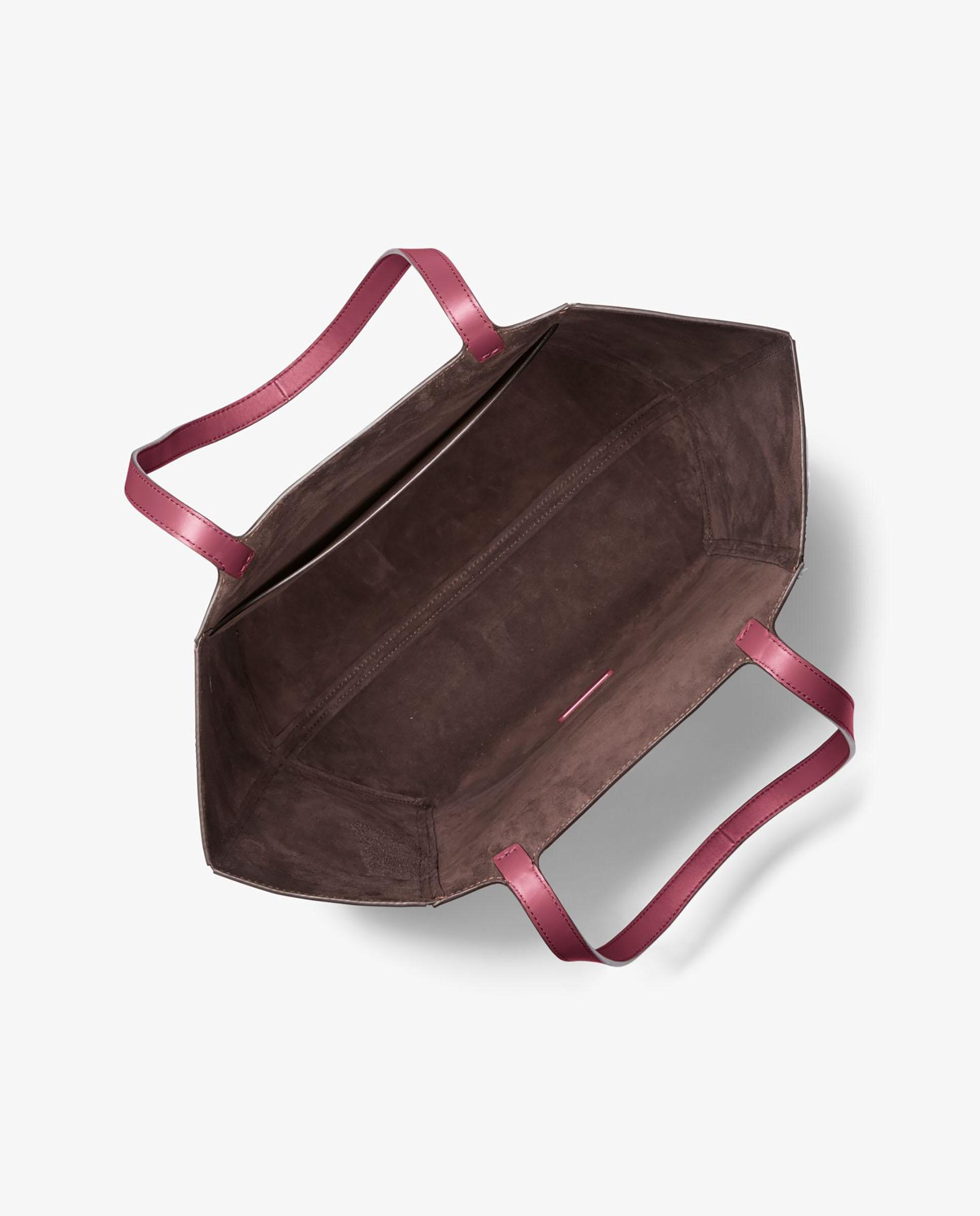 Mala Shopper Tote Jordi Grande de Pele Grená-2