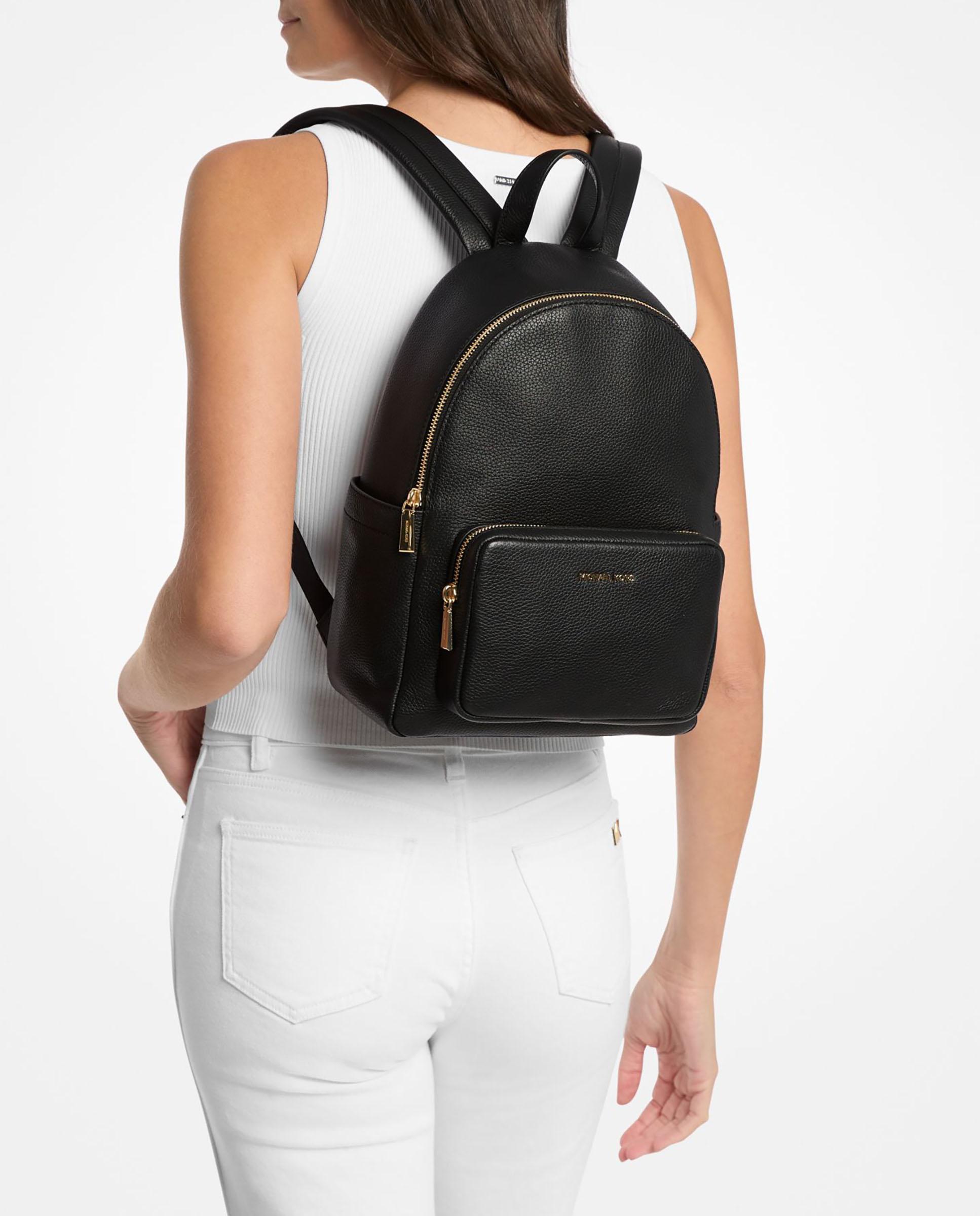 Mochila Tanner Média de Pele Granulada Preto-3