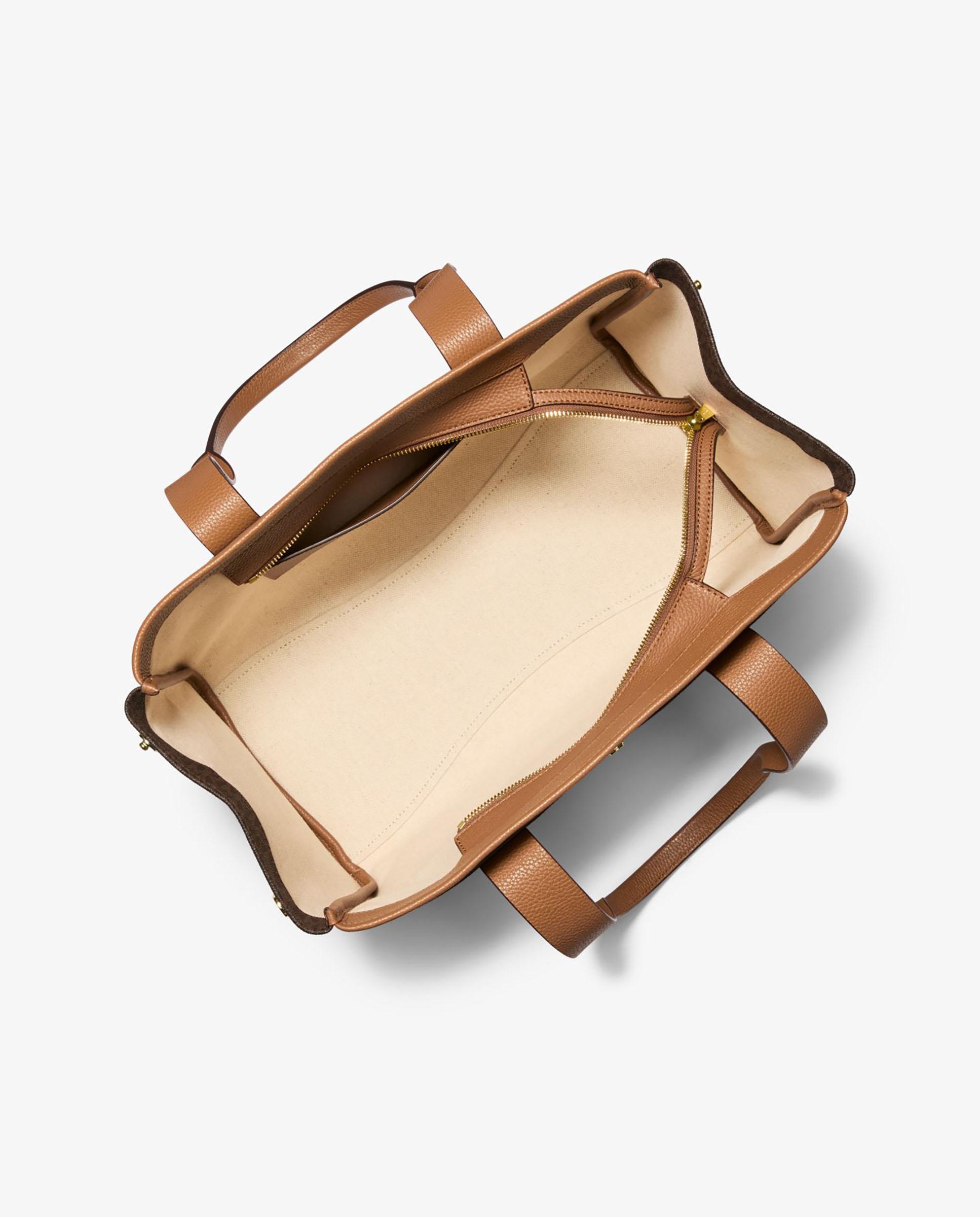 Mala de Ombro Tote Romee Grande com Logotipo Castanho-escuro-2