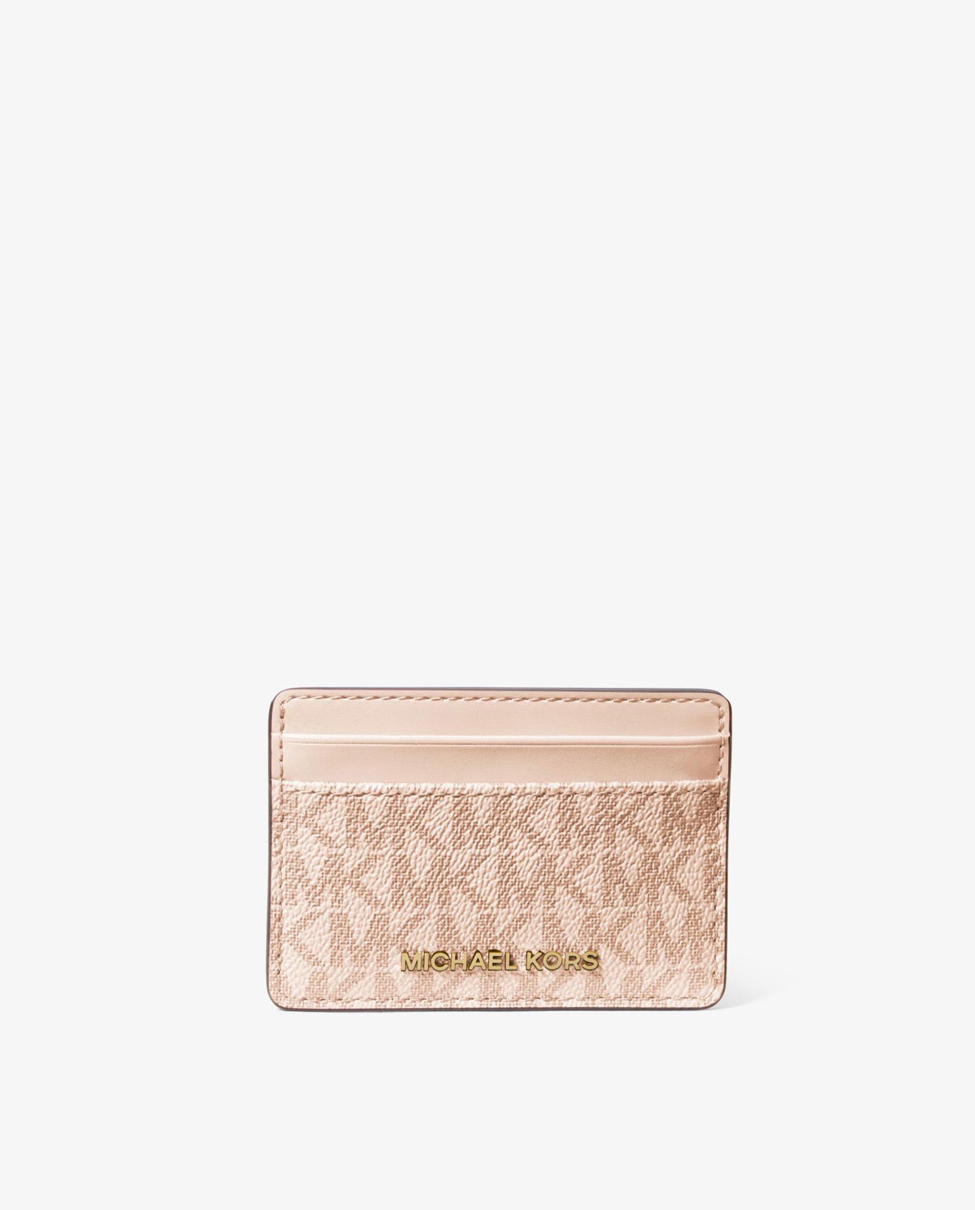 Porta-cartões Jet Set com Estampado de Logótipos Salmão-1
