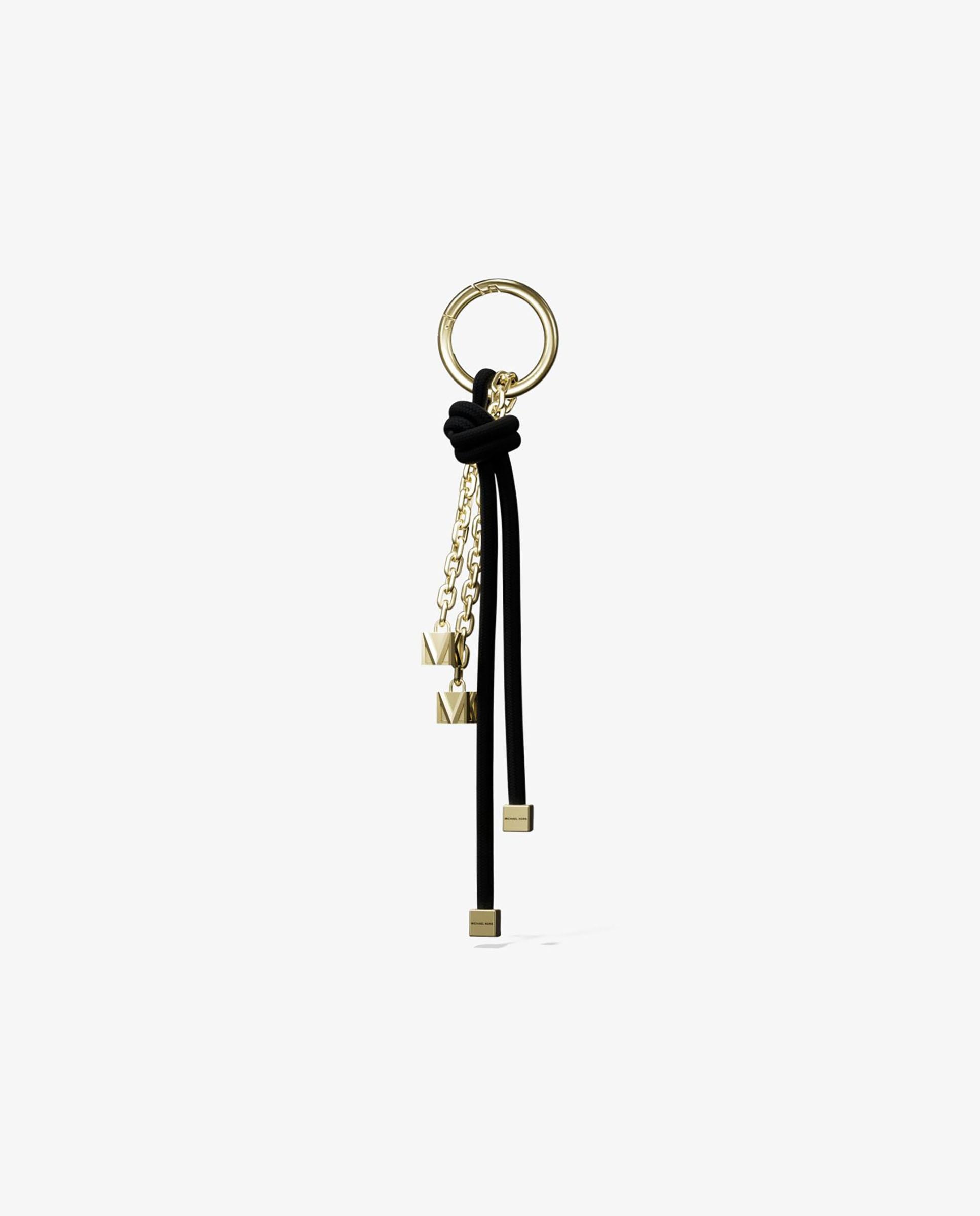 Adorno para a Mala com Cordão Anudado e Correntes Preto-2