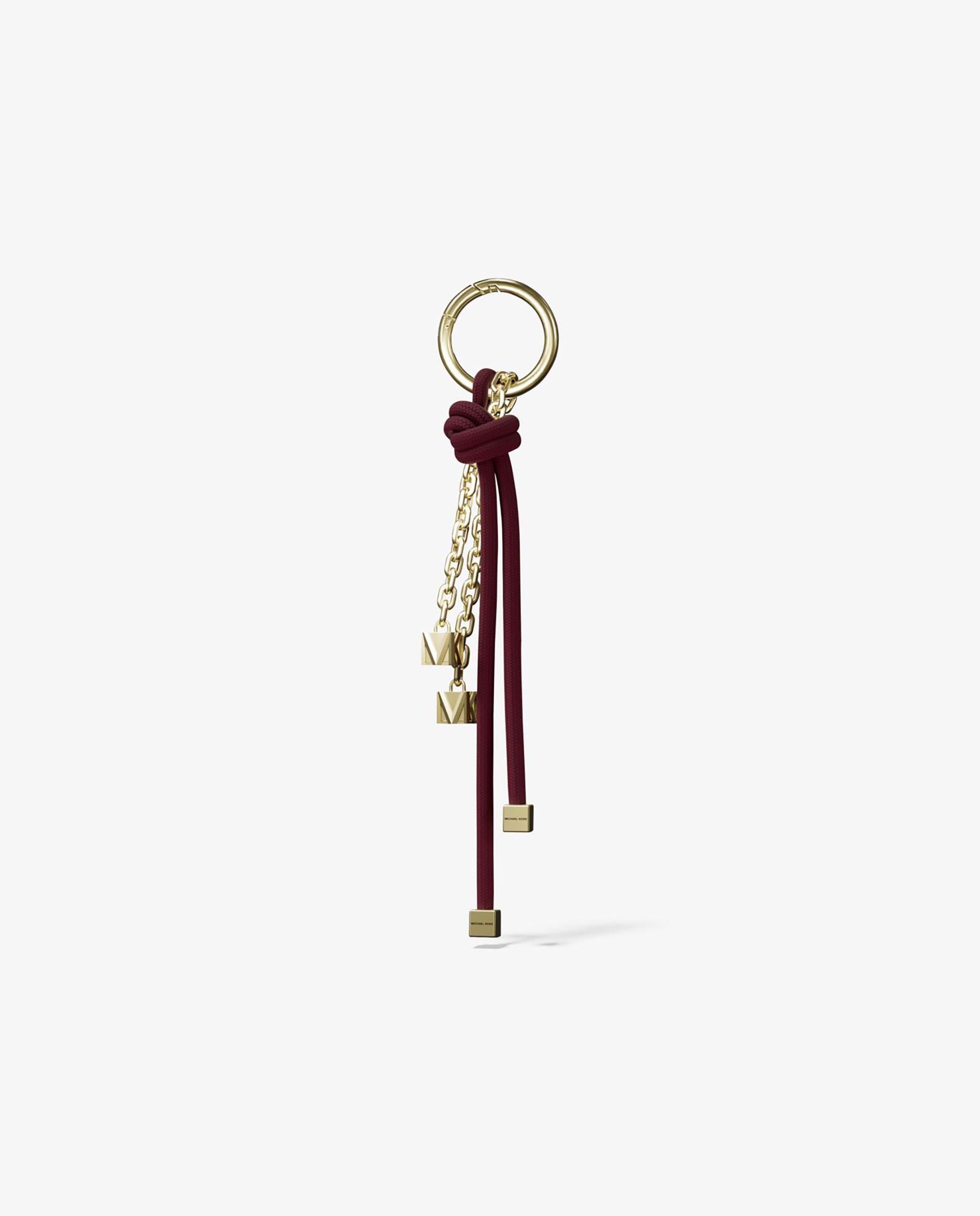 Adorno para a Mala com Cordão Anudado e Correntes Bordeaux-1