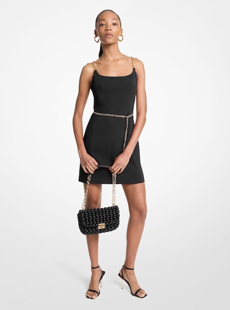 Imagem 0 de Vestido Curto com Alças de Corrente e Cinto a Condizer