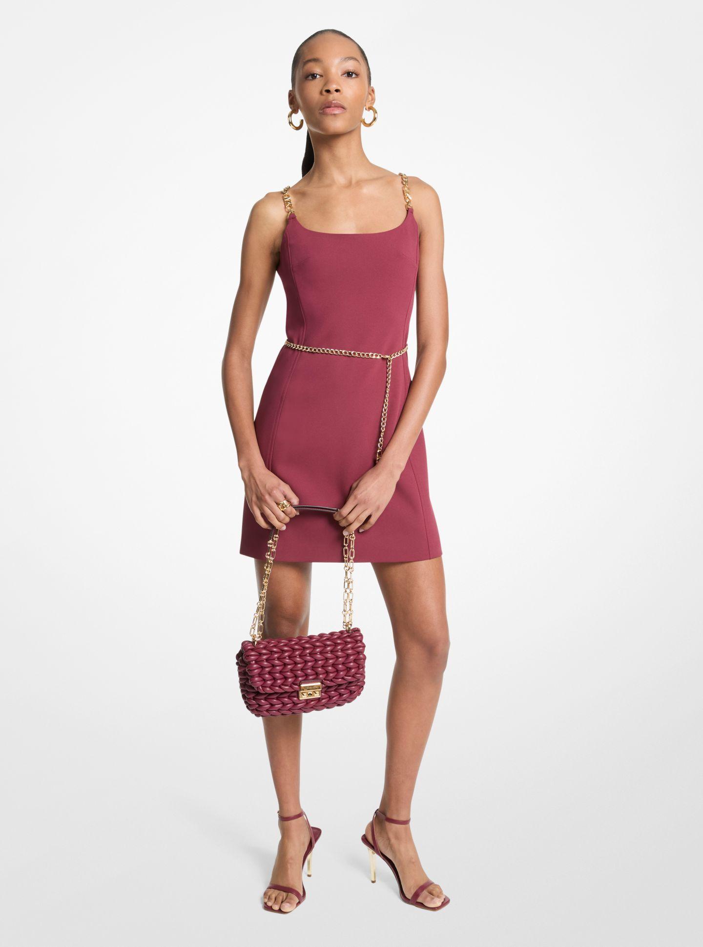 Imagem 0 de Vestido Curto com Alças de Corrente e Cinto a Condizer