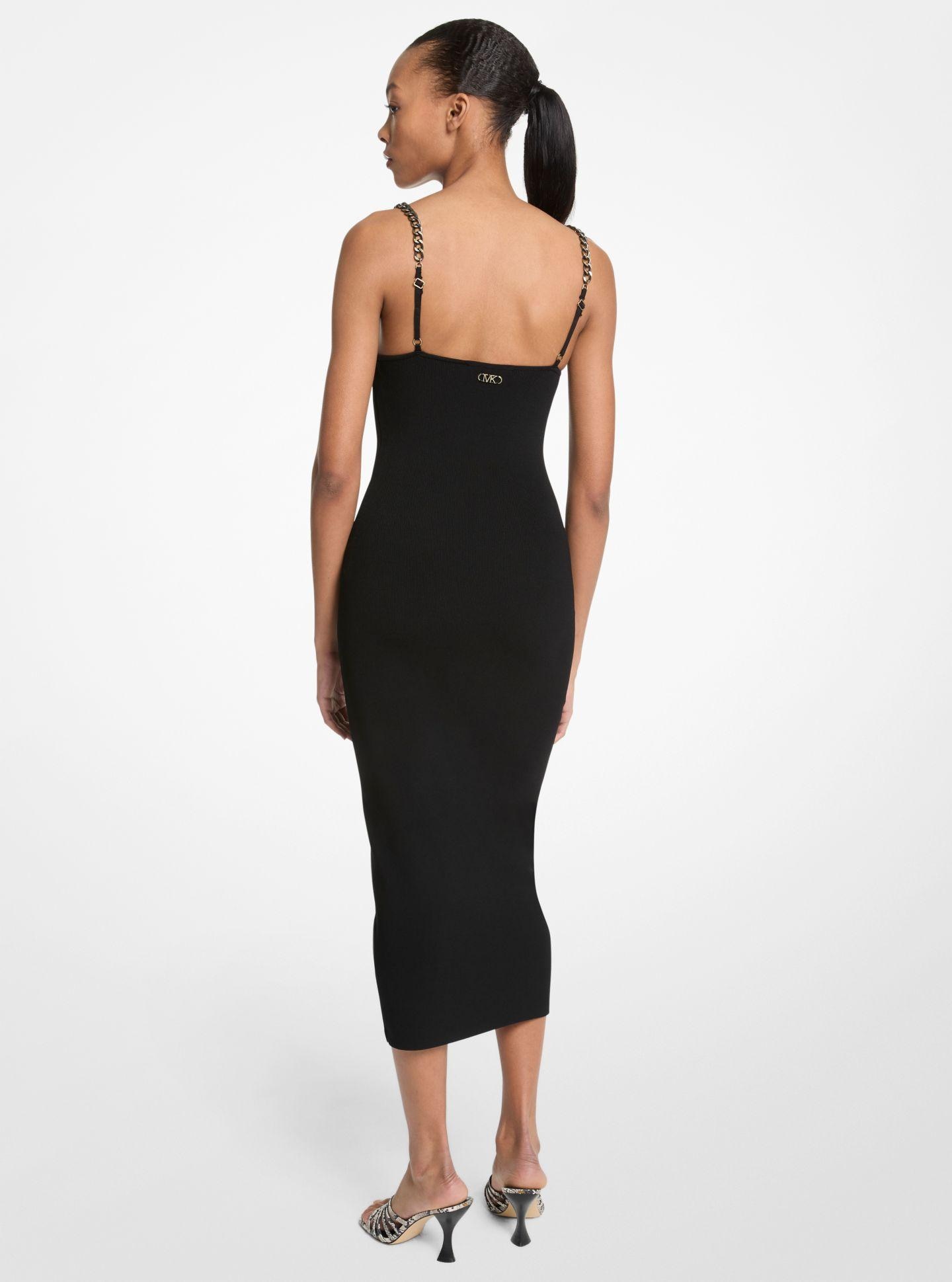Vestido Midi com Alças de Corrente Cinzento / Preto-2