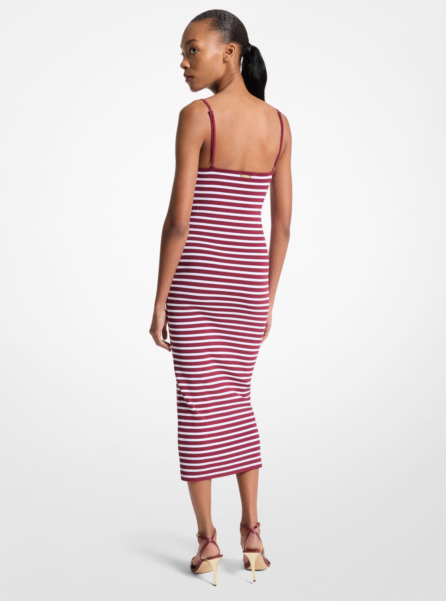 Vestido Midi Ajustado de Alças Bordeaux-2