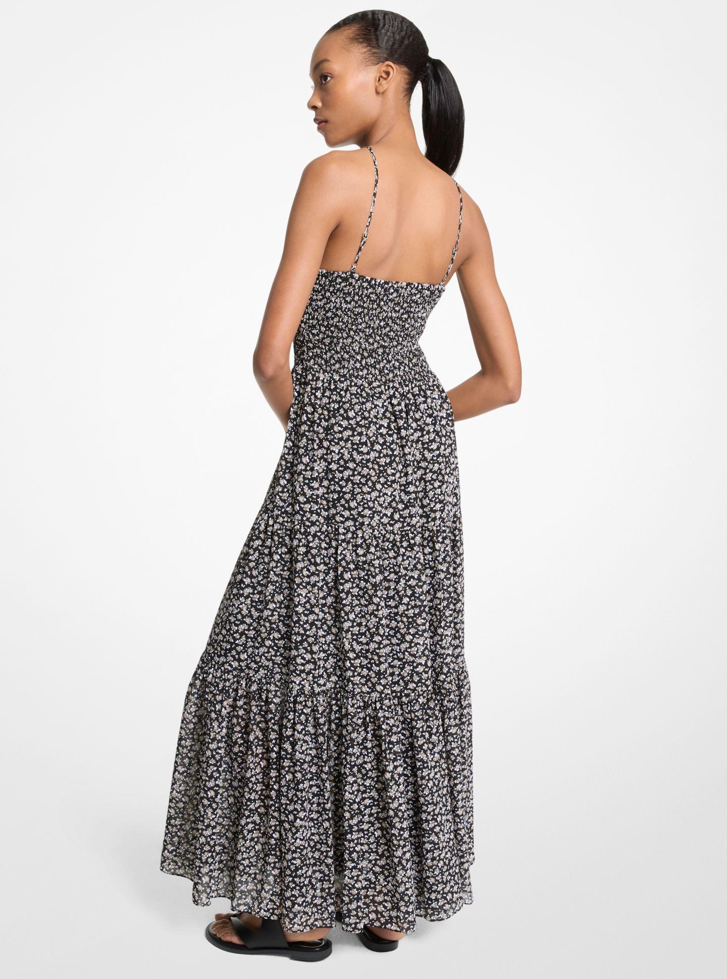 Maxi Vestido com Gola Halter Estampado Preto / Branco-2