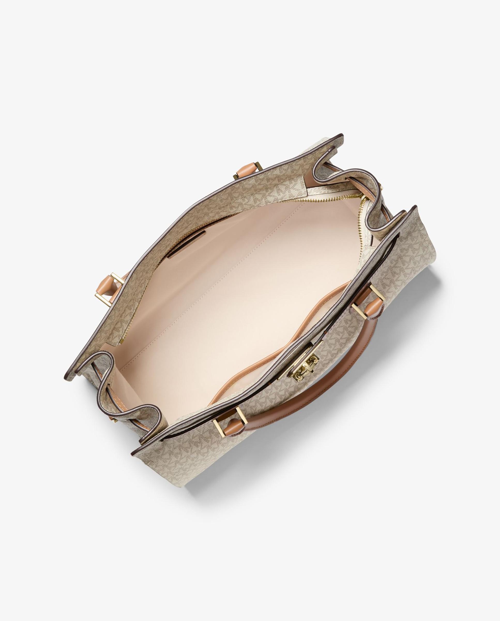 Mala a Tiracolo Satchel Hamilton Moderne Grande Transformável com Logotipo Marfim-2